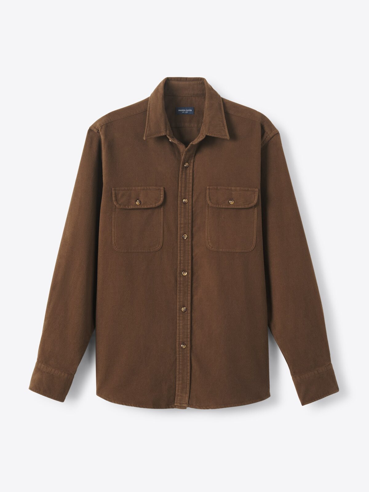 The Stretch Chamois Overshirt in Brown
