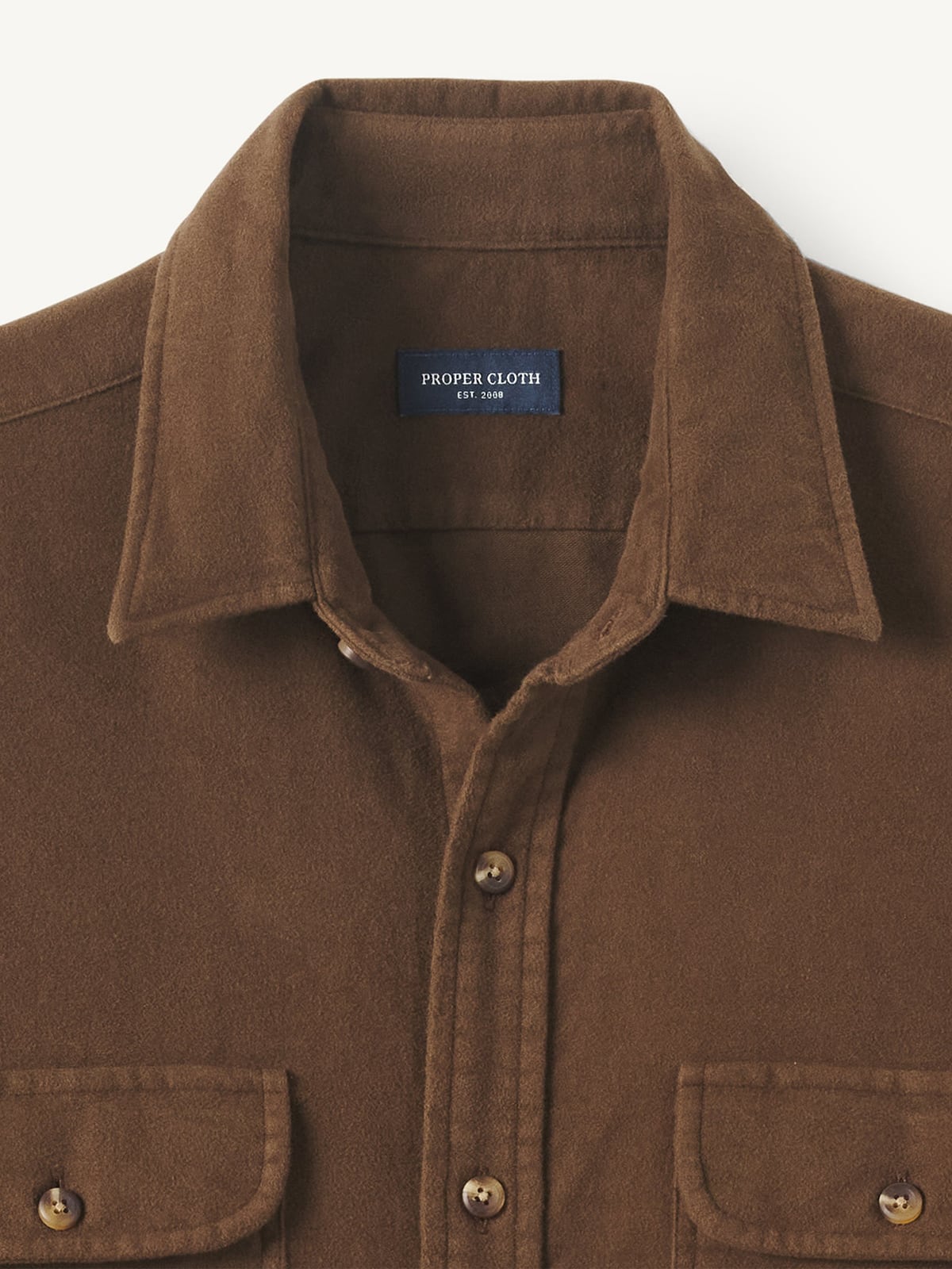 The Stretch Chamois Overshirt in Brown