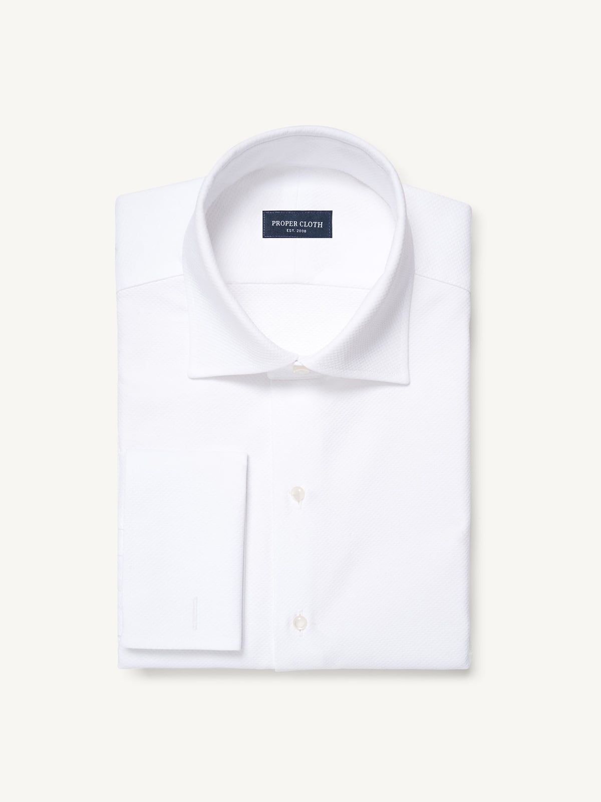 The Plain Front Tuxedo Shirt in Thomas Mason Heavy Pique