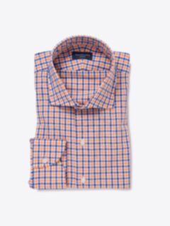 open lace back dress Orange Gingham Checkered with White French Cut-Away Collar – Gentry Official main image 1