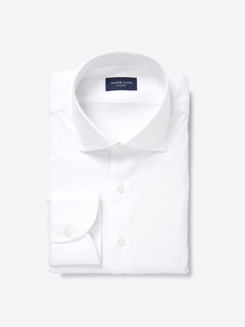 Bowery White Wrinkle-Resistant Pinpoint Tailor Made Shirt 
