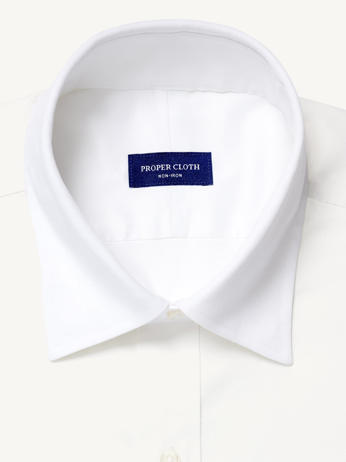 Proper Cloth Men's Non-Iron Stretch White Twill Hidden Button Down Collar Custom Dress Shirt - White, Size: 19, Regular, Cotton Proper Cloth Men's Non-Iron Stretch White Twill Hidden Button Down Collar Custom Dress Shirt - White, Size: 19, Regular, Cotton