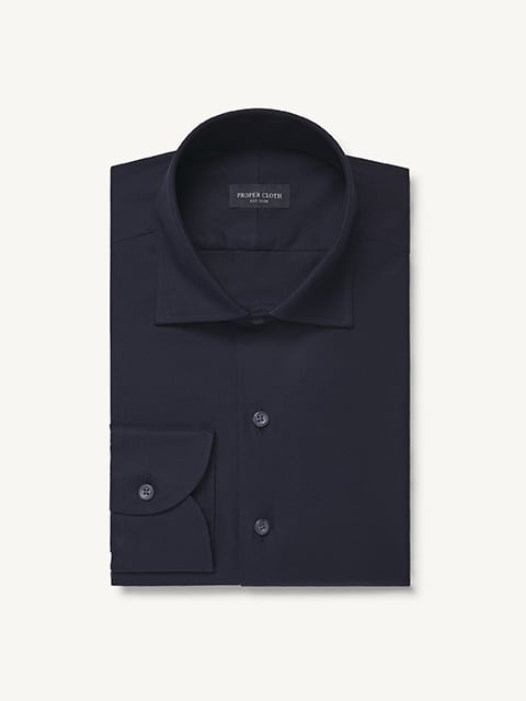 The Performance Knit Pique Dress Shirt in Navy