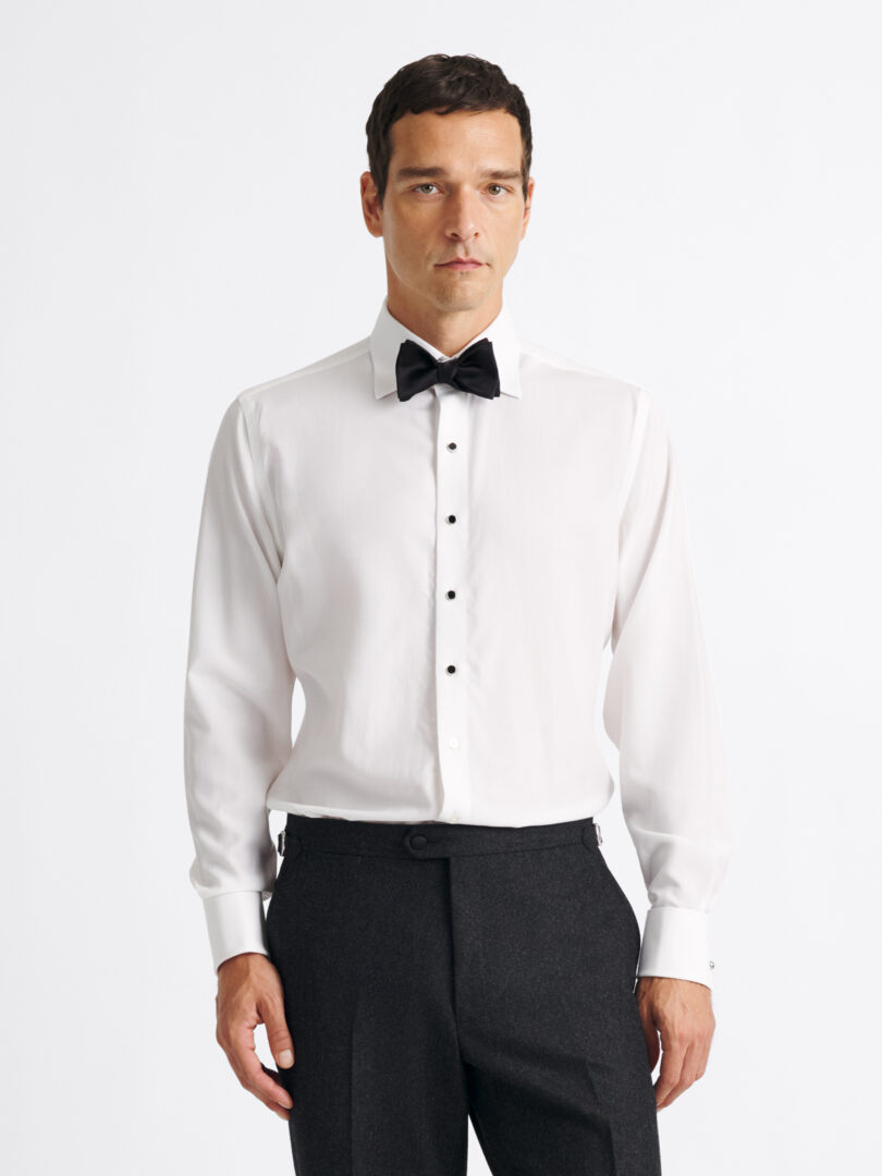 The Plain Front Tuxedo Shirt Detail