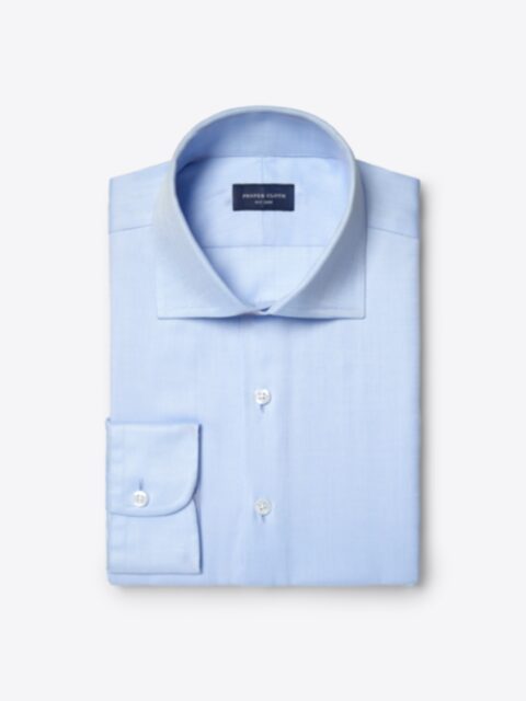 Shop Dover 120s Light Blue Royal Herringbone