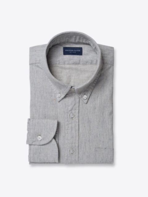 Shop Albiate Light Grey Recycled Cotton Twill