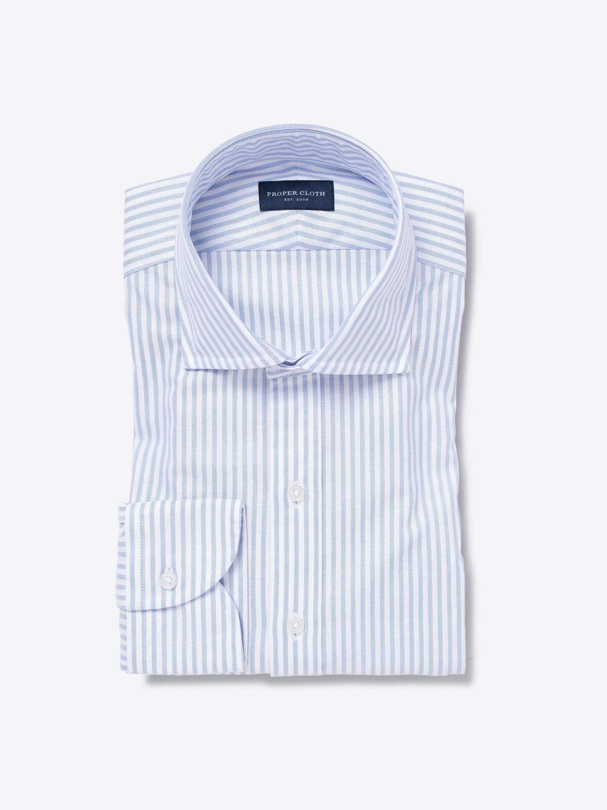 Thomas Mason Light Blue Stripe Oxford Custom Made Shirt Shirt by Proper ...