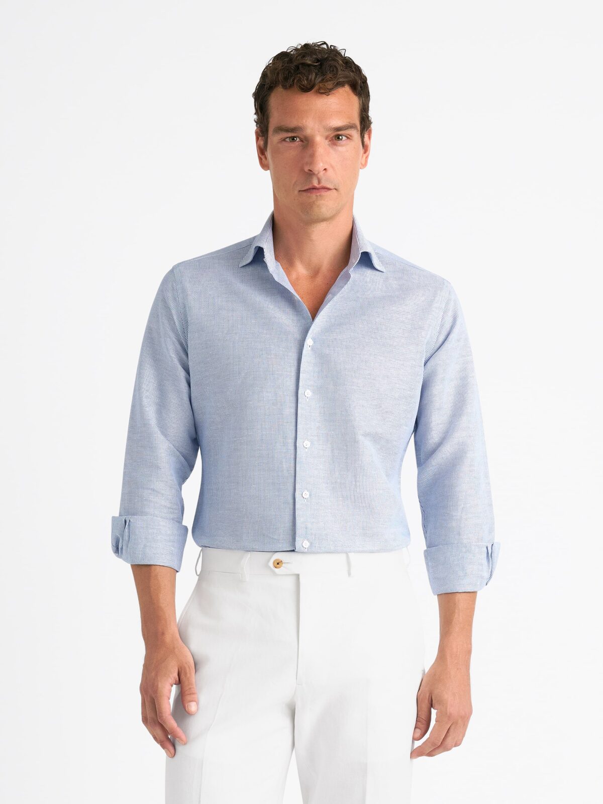 Denim Blue Pencil Stripe Shirt