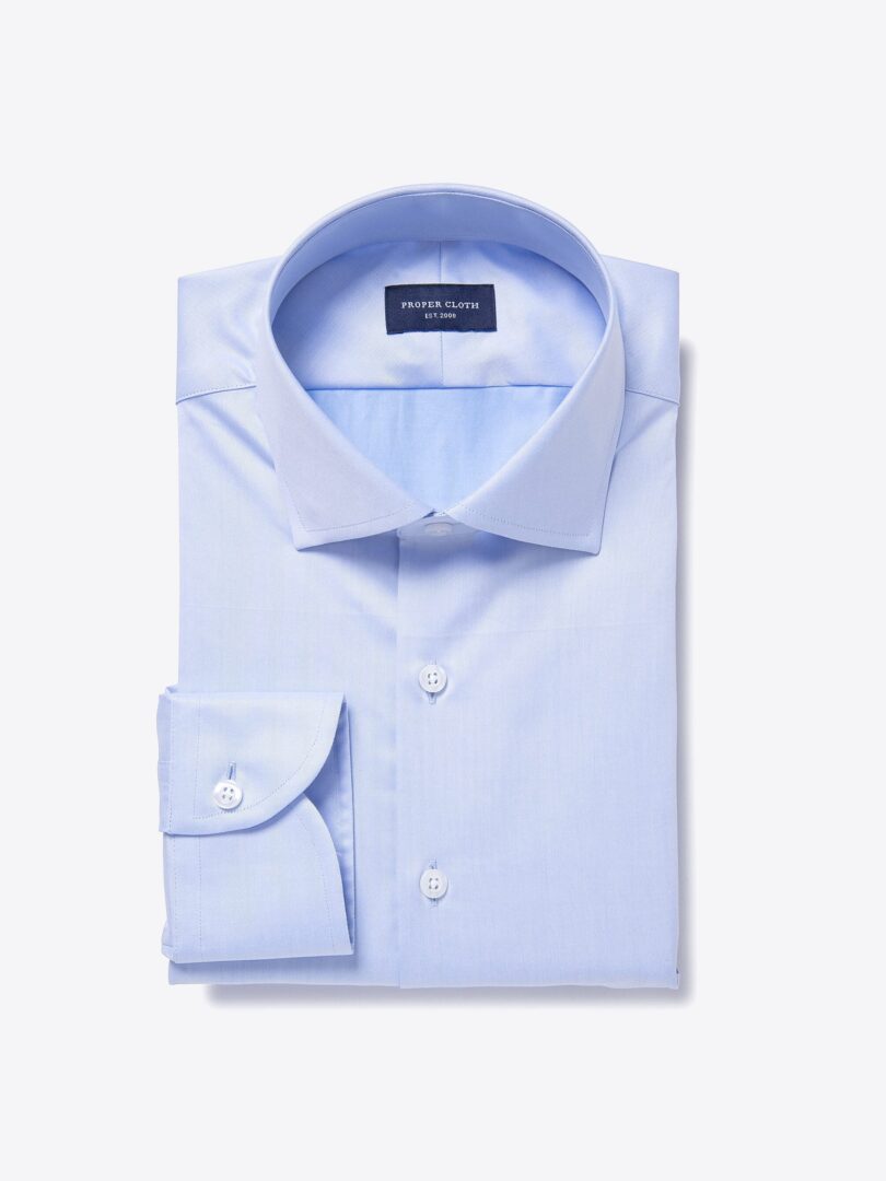 Regent Light Blue Wrinkle-Resistant Twill Fitted Dress Shirt 