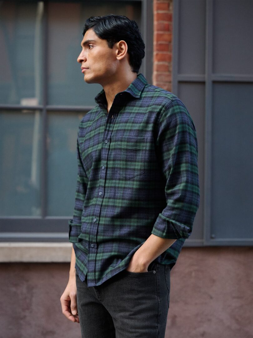 Teton Blackwatch Plaid Flannel Thumb Detail