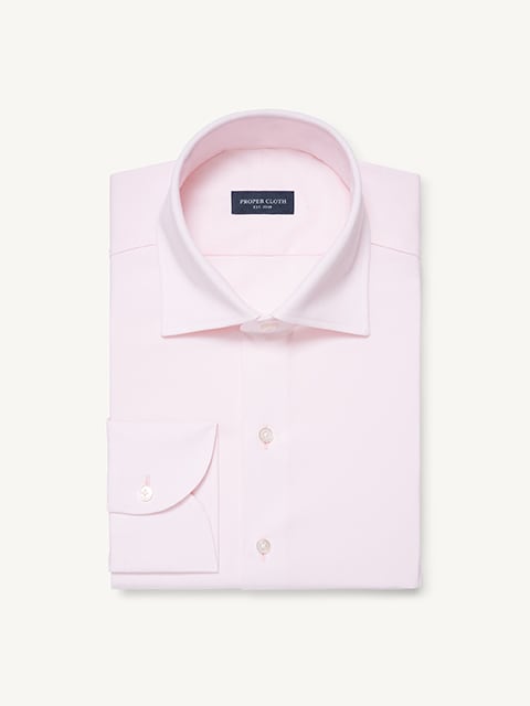 Proper Cloth Men's Weston 80s Pink Pinpoint Button Down Custom Dress Shirt - Pink, Size: 16, Regular, 100% Cotton