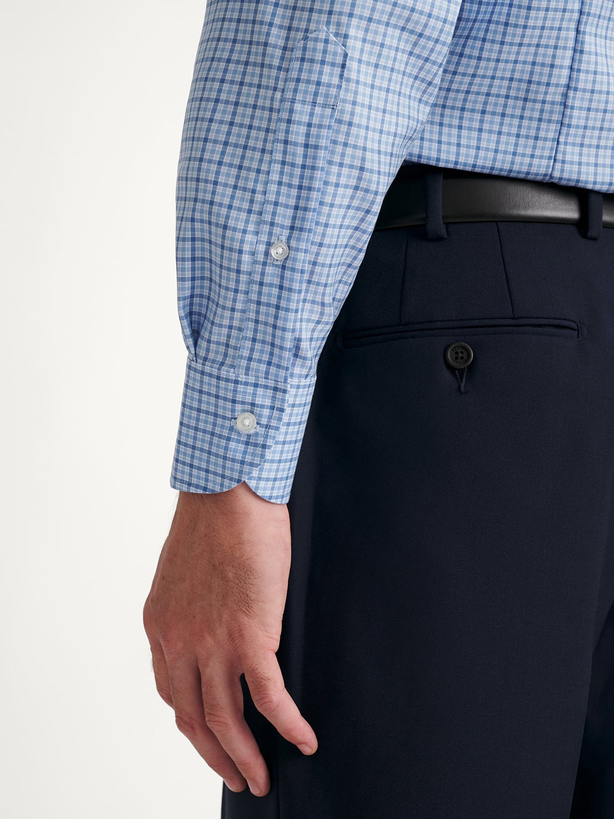 The Mayfair Wrinkle-Resistant Dress Shirt in Tonal Blue Multi Check