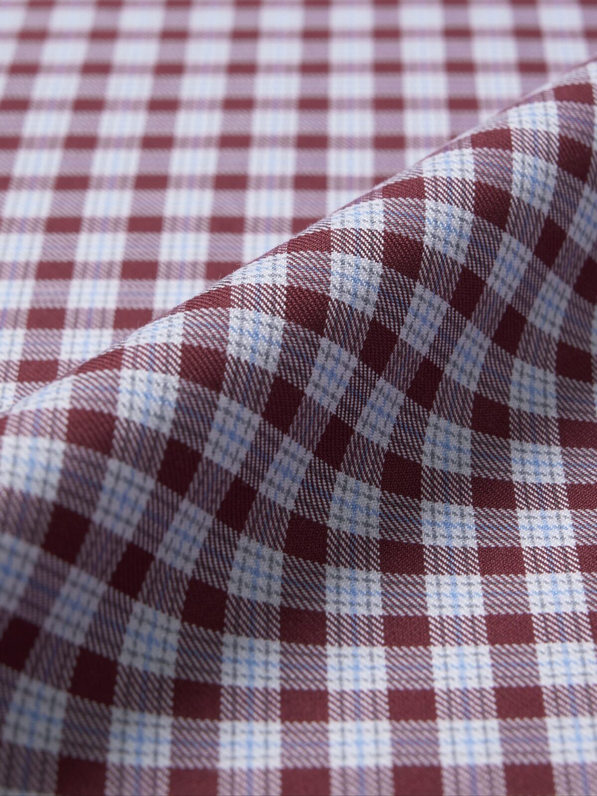 The Thomas Mason Brushed Dress Shirt in Red and Blue Micro Check