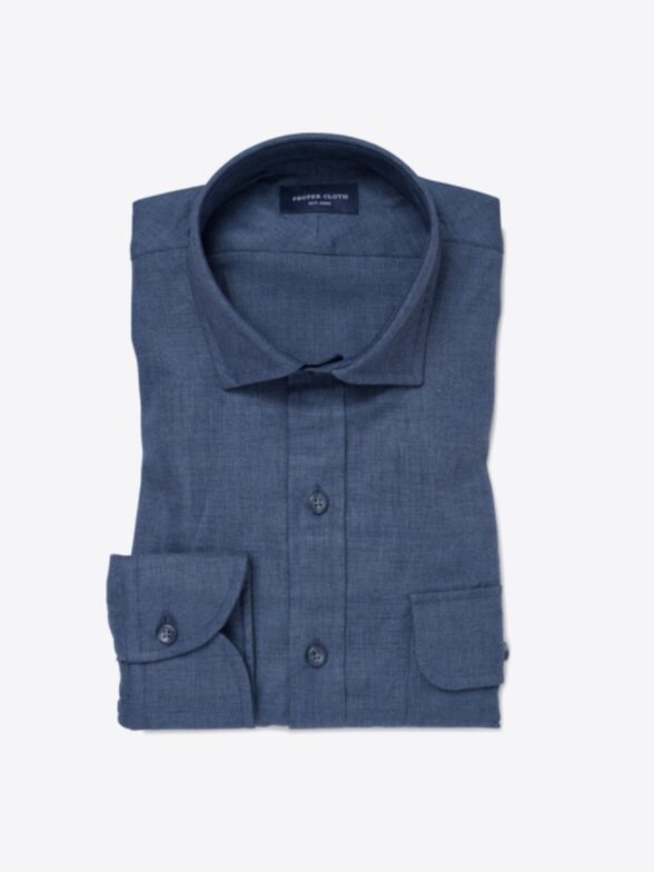 Thomas Mason Slate Cotton and Linen Melange Twill