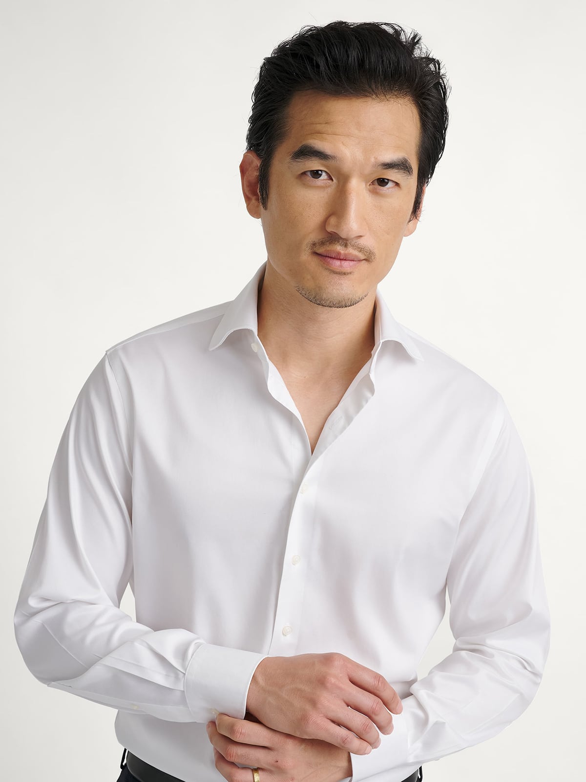 non iron stretch dress shirts Comfort Stretch Non-Iron Solid Dress Shirt With Contrast Trim
