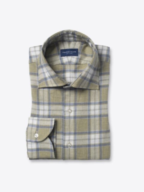 Shop Satoyama Sage and Grey Plaid Flannel