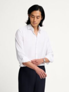 white button up dress shirt Men's Performance (Best Moisture Wicking & Breathable) Tailored / 17.5 / xl / 36-37 Crisp mens white dress shirt in an Actually Slim Fit. The Performance Dress Shirt in