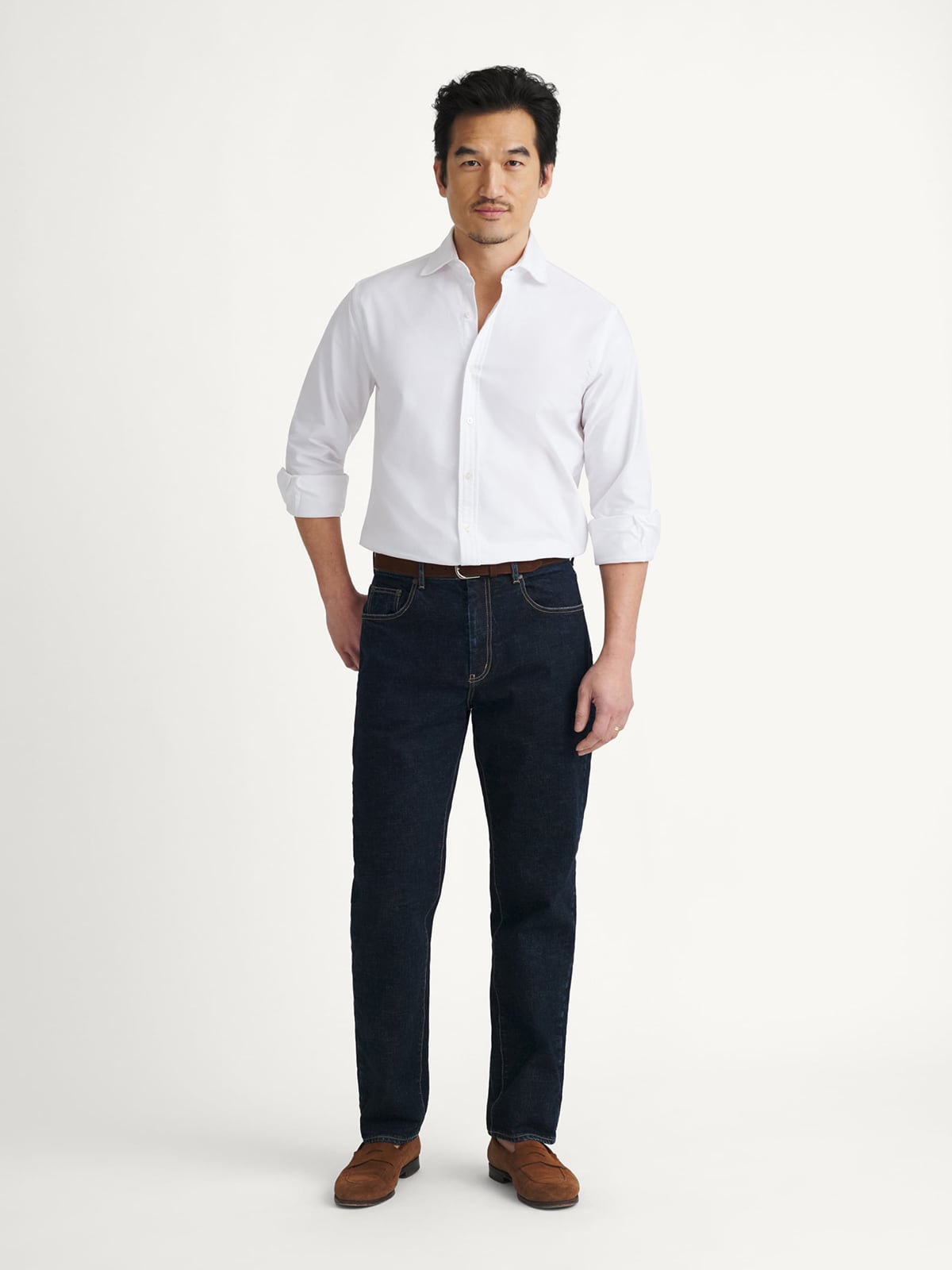 The Clark Oxford Spread Collar Shirt in White