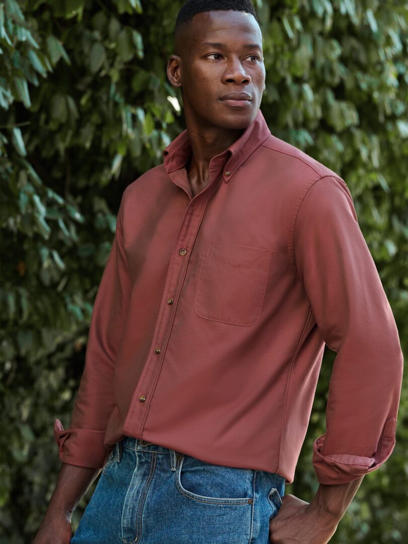 American Pima Burgundy Oxford Cloth Thumb Detail