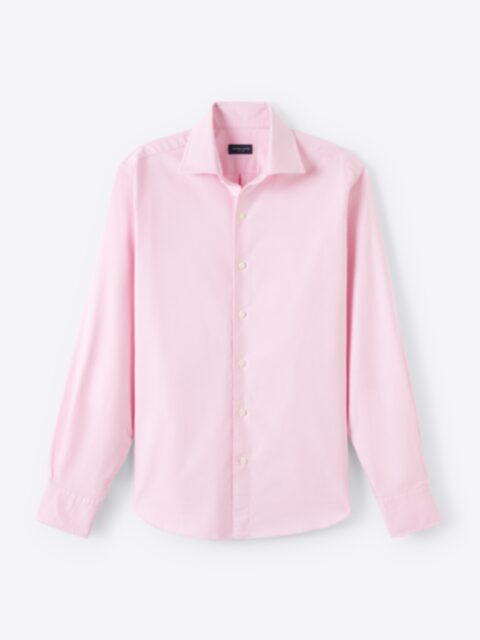 knee length dresses for ladies Hancock Women Pink Solid Satin Formal Shirt