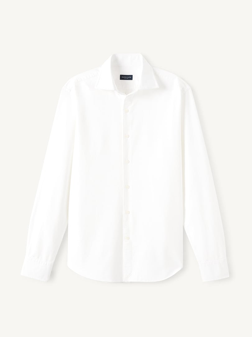 Washed White Lightweight Oxford Spread Collar Product Image