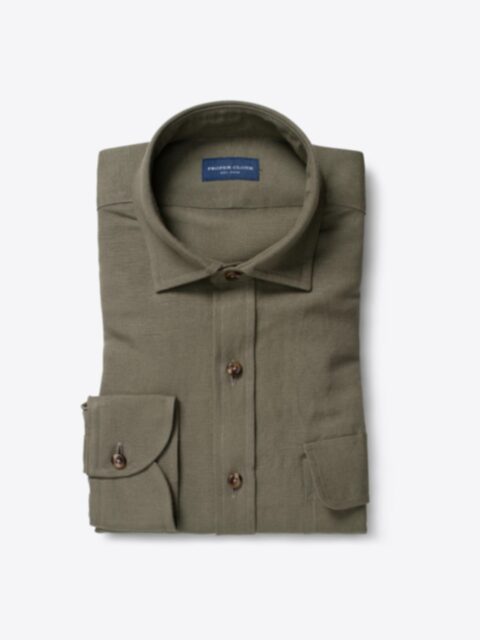 Shop Japanese Washed Olive Linen Rayon Blend