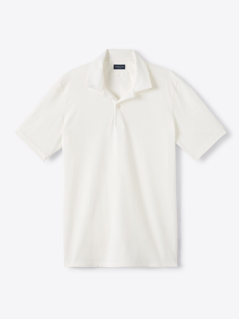 Men’s Monterey Natural White Cotton and Linen Blend Knit Pique Thumb