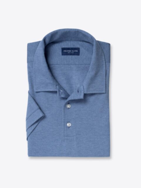 Shop Canclini Ocean Blue Easy Care Knit Pique