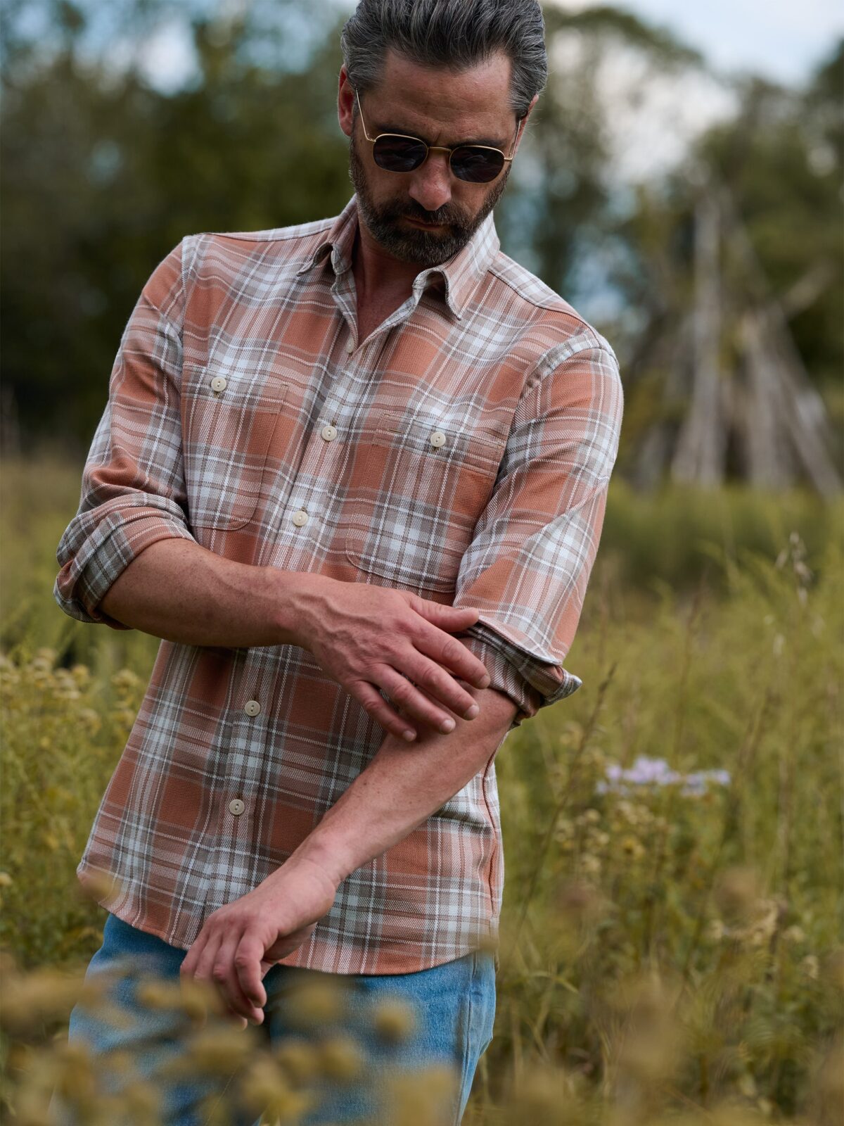 Jackson Rust and Cream Country Plaid Shirt by Proper Cloth