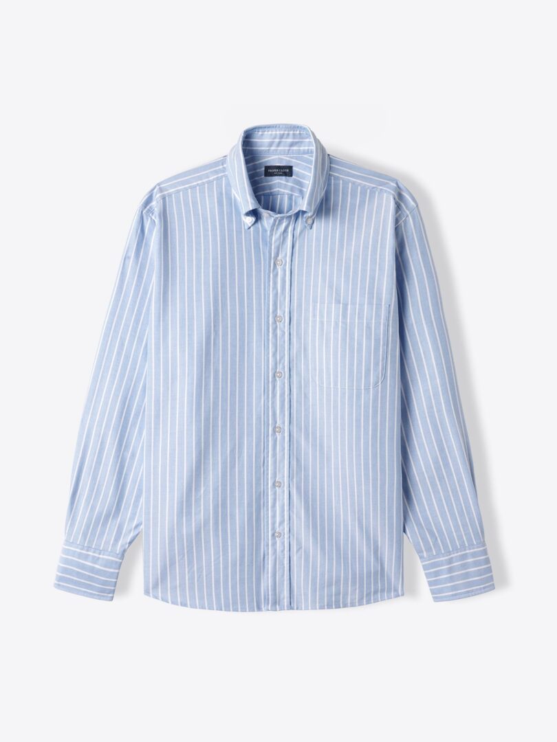 Clark Blue Wide Stripe Oxford Cloth Button Down Product Image