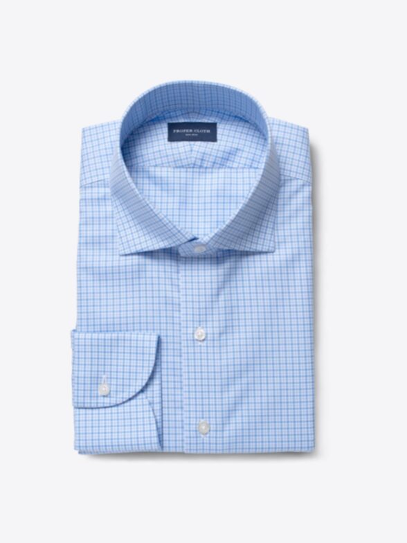 Non-Iron Supima Light Blue Multi Gingham