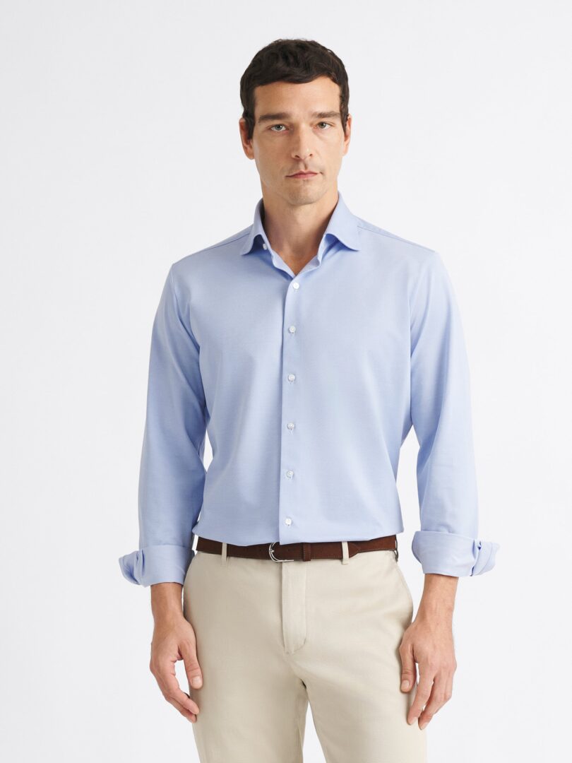 Light Blue Performance Easy Care Knit Dress Shirt Thumb Detail