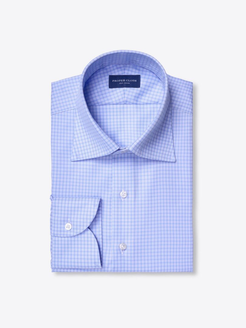 Mayfair Wrinkle-Resistant Blue Micro Check 