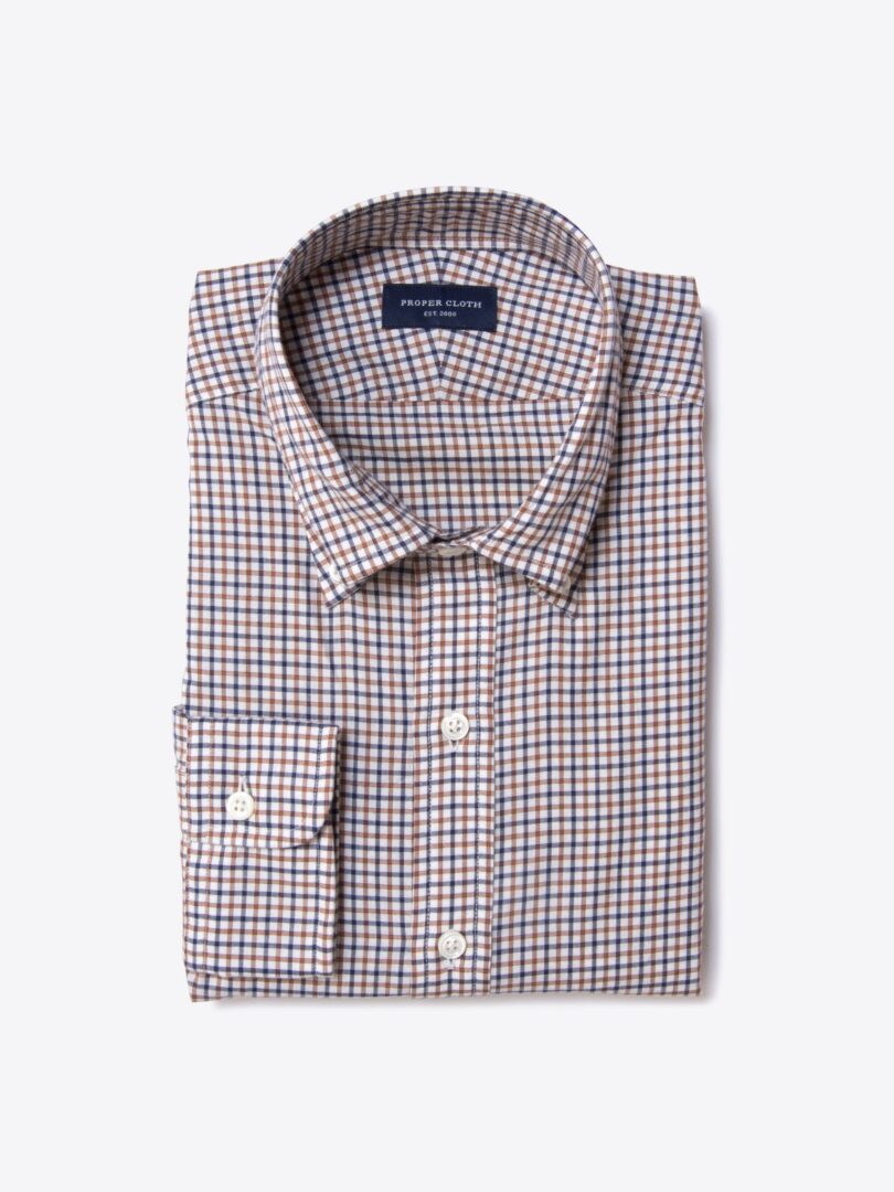 Canclini Maple Tattersall Lightweight Flannel Fitted Shirt 