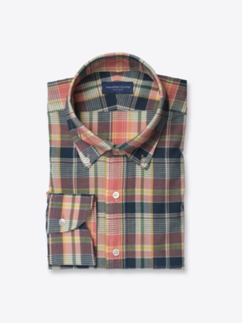 Shop Salmon and Navy Indian Madras