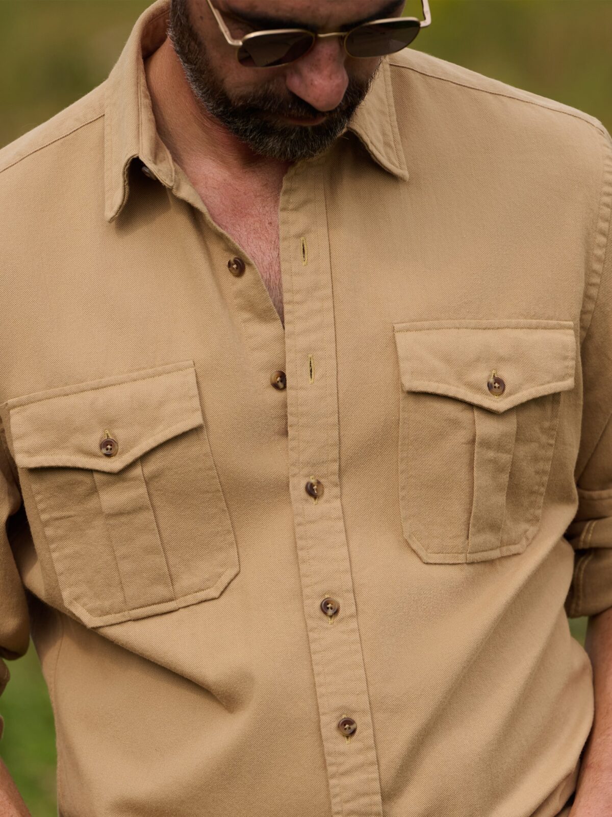 The Selvedge Twill Field Shirt in Camel