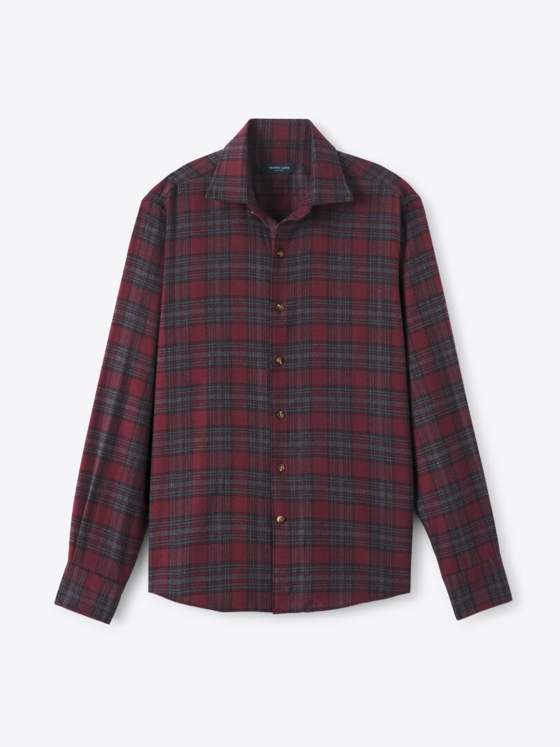 Canclini Burgundy and Grey Plaid Beacon Flannel 