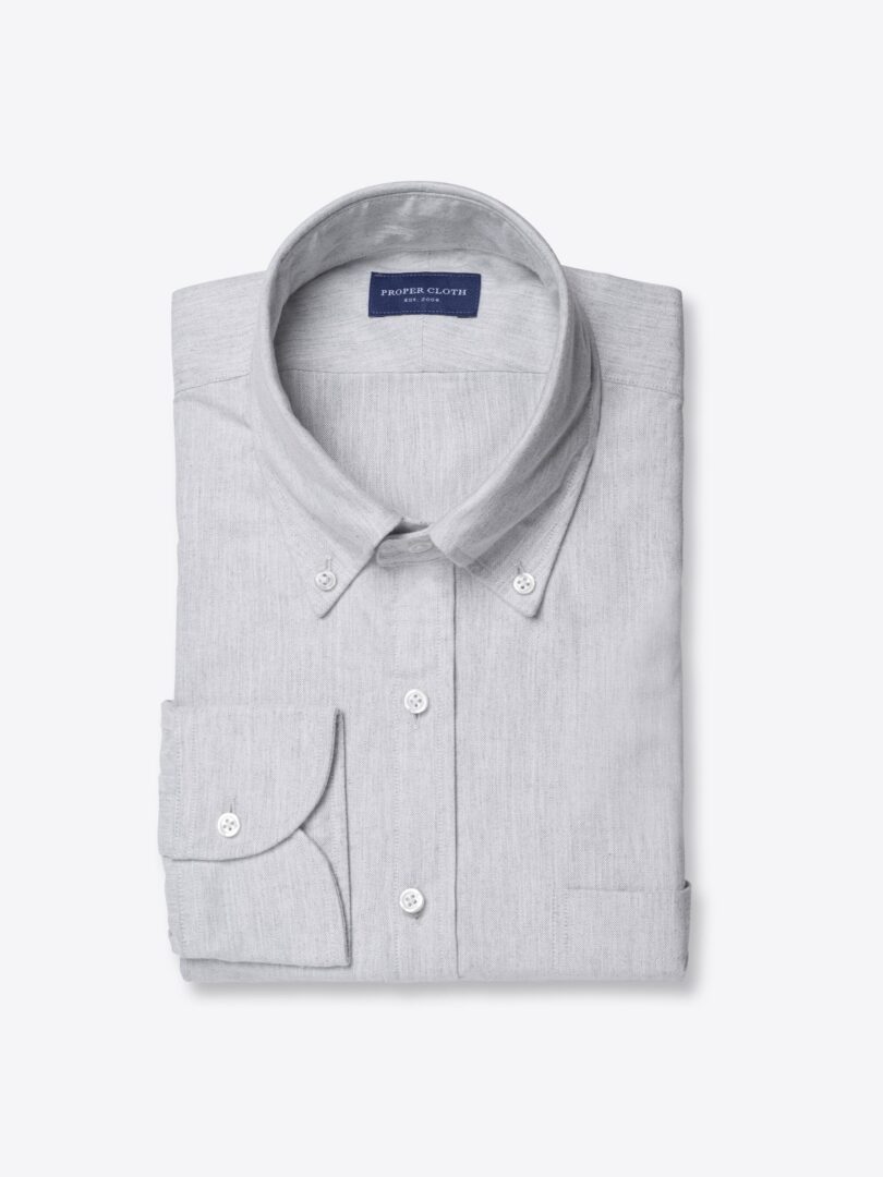 Light Grey Melange Brushed Oxford 
