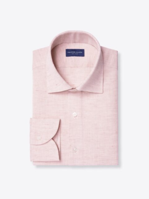Shop Coral 120s Cotton and Linen Plain Weave