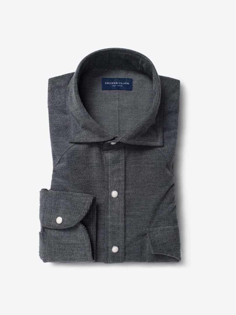 Canclini Dark Grey Melange Corduroy 