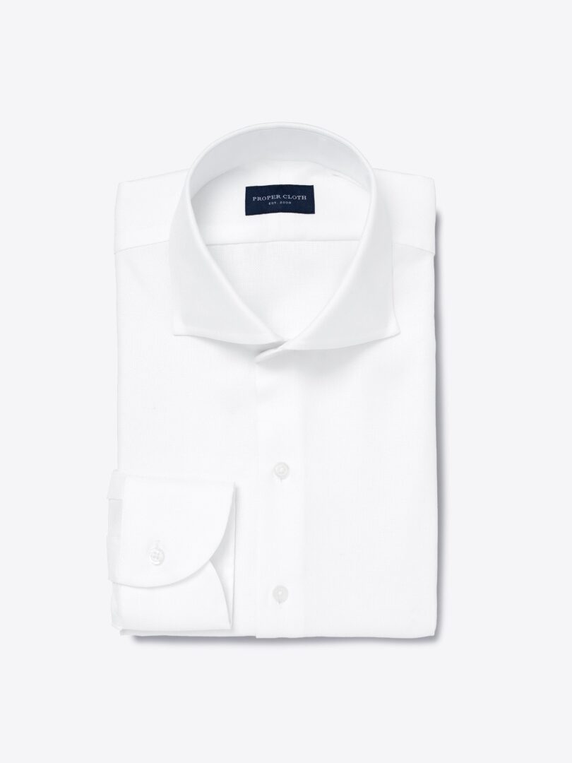 Wrinkle-Resistant Supima White Royal Oxford Men's Dress Shirt 