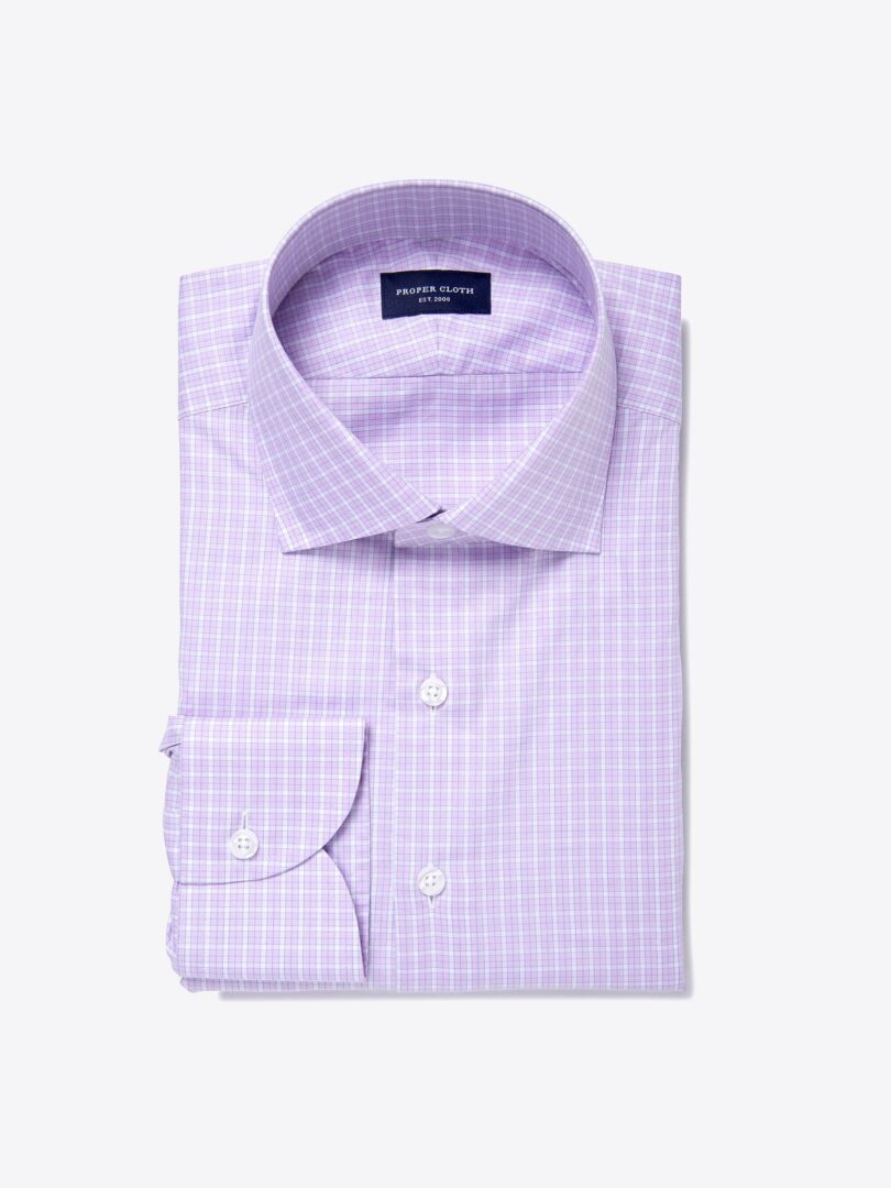 Bedford Lavender Check Fitted Shirt 