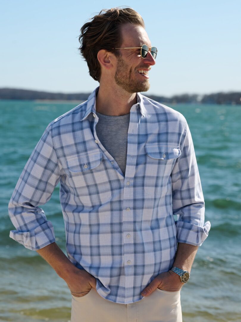 Light Grey and Light Blue California Plaid Thumb Detail
