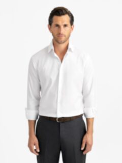 The Thomas Mason Wrinkle-Resistant Shirt in White Twill