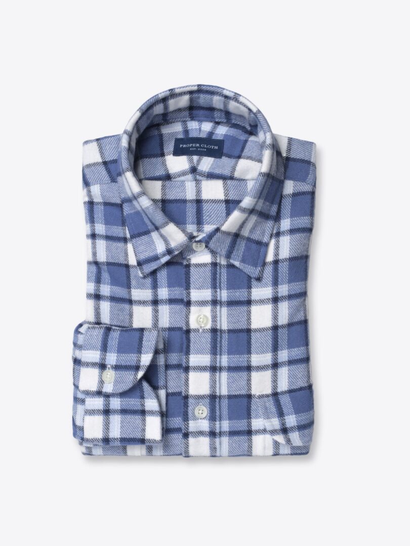 Portuguese Blue and White Plaid Flannel 