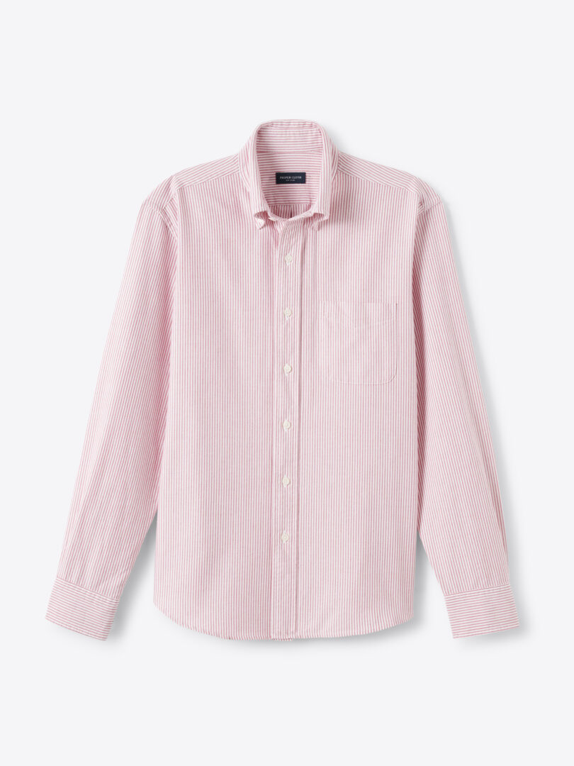 Washed Red Stripe Lightweight Oxford Product Image