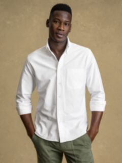 The Cotton Linen Oxford Button Down in White