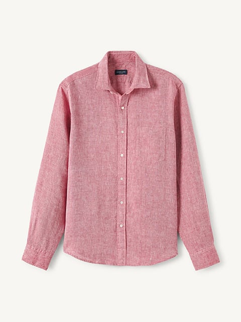 Portuguese Beige Cotton Linen Oxford Shirt by Proper Cloth