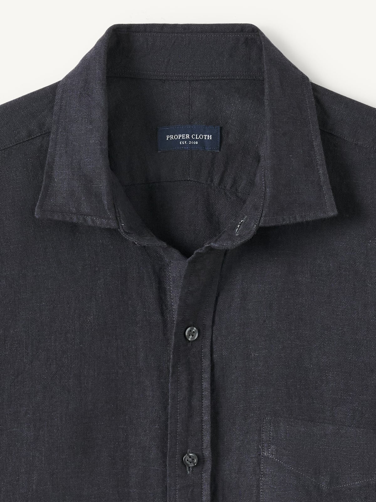 Proper Cloth Men's Faded Black Washed Linen Custom Dress Shirt - Black, Size: S, Regular, 100% Linen Proper Cloth Men's Faded Black Washed Linen Custom Dress Shirt - Black, Size: S, Regular, 100% Linen