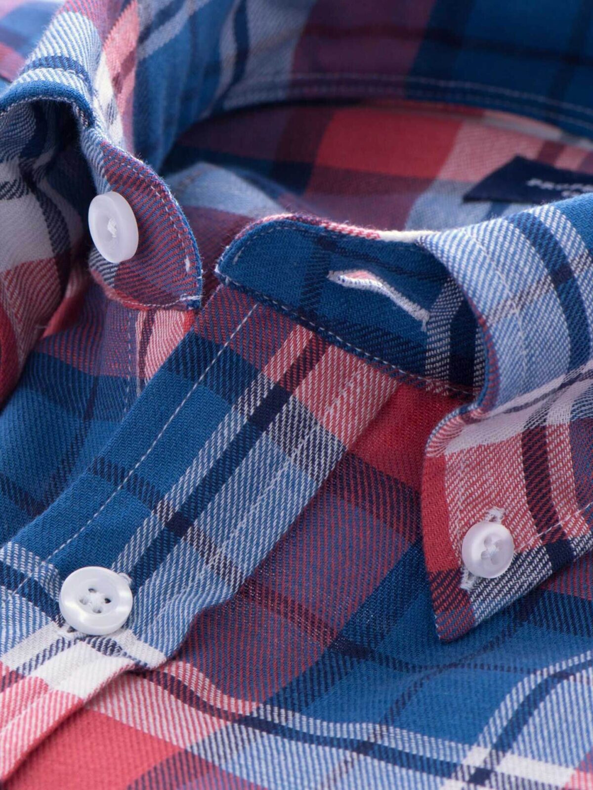 Japanese Blue and Red Plaid Fitted Dress Shirt Shirt by Proper Cloth